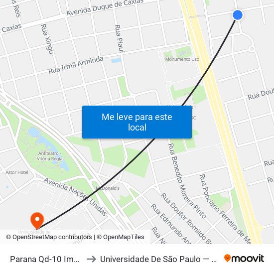 Parana Qd-10 Impar to Universidade De São Paulo — Usp map