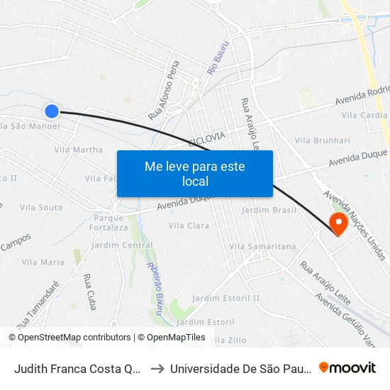 Judith Franca Costa Qd 03 Par to Universidade De São Paulo — Usp map
