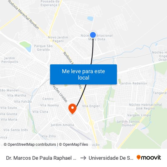 Dr. Marcos De Paula Raphael Qd-18 Par (Ada Cariani) to Universidade De São Paulo — Usp map