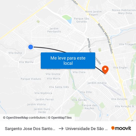 Sargento Jose Dos Santos Qd 01 Impar to Universidade De São Paulo — Usp map