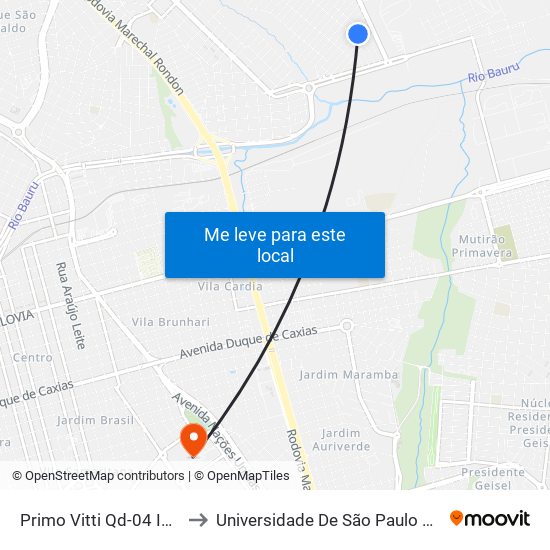 Primo Vitti Qd-04 Impar to Universidade De São Paulo — Usp map