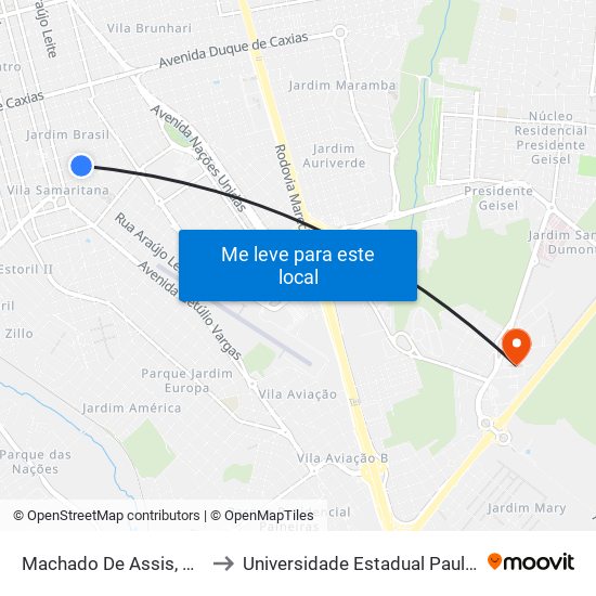 Machado De Assis, Qd. 15 Par to Universidade Estadual Paulista - Unesp map