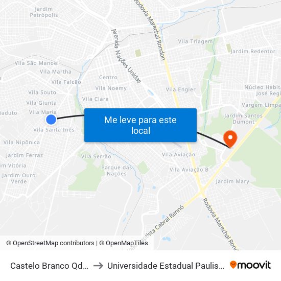 Castelo Branco Qd.10 Par to Universidade Estadual Paulista - Unesp map