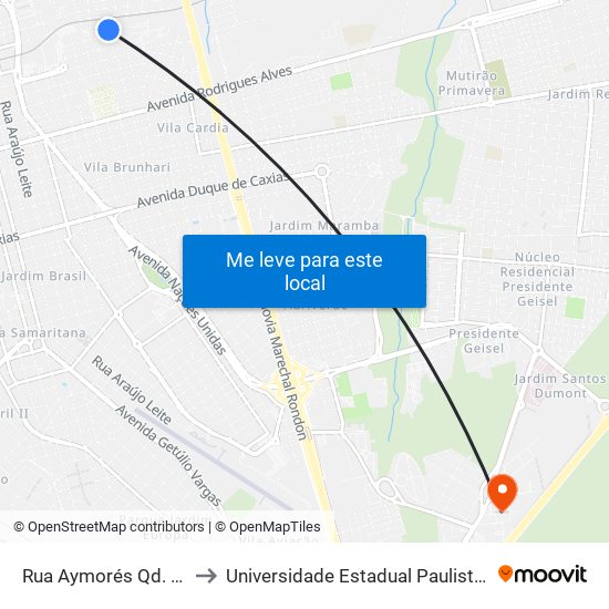 Rua Aymorés Qd. 05 Par to Universidade Estadual Paulista - Unesp map