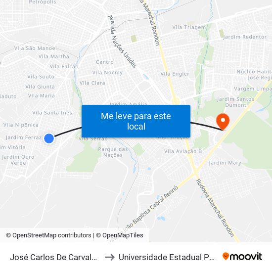 José Carlos De Carvalho Qd. 04 Par to Universidade Estadual Paulista - Unesp map