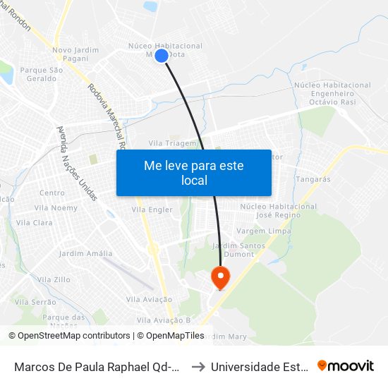 Marcos De Paula Raphael Qd-12 Impar (Confiança Supermercado) to Universidade Estadual Paulista - Unesp map