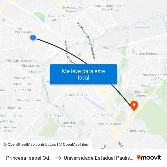Princesa Isabel Qd 13 Par to Universidade Estadual Paulista - Unesp map