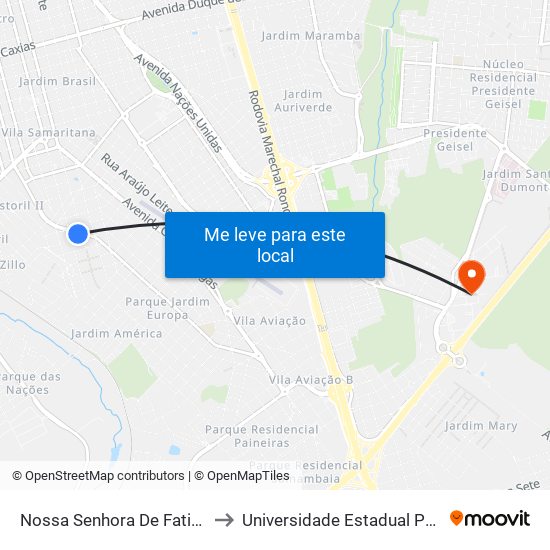 Nossa Senhora De Fatima Qd-05 Par to Universidade Estadual Paulista - Unesp map