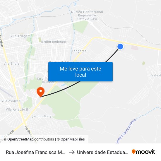 Rua Joséfina Francisca Malaquini - Qd. 03 Par to Universidade Estadual Paulista - Unesp map