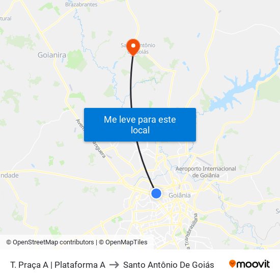 T. Praça A | Plataforma A to Santo Antônio De Goiás map