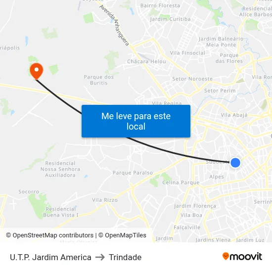 U.T.P. Jardim America to Trindade map