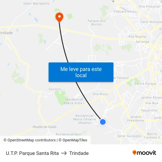 U.T.P. Parque Santa Rita to Trindade map