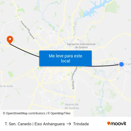 T. Sen. Canedo | Eixo Anhanguera to Trindade map