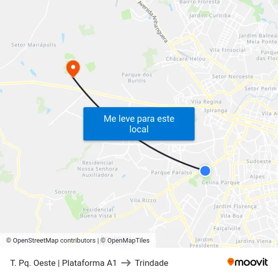 T. Pq. Oeste | Plataforma A1 to Trindade map