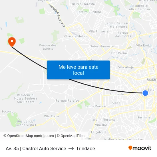 Av. 85 | Castrol Auto Service to Trindade map