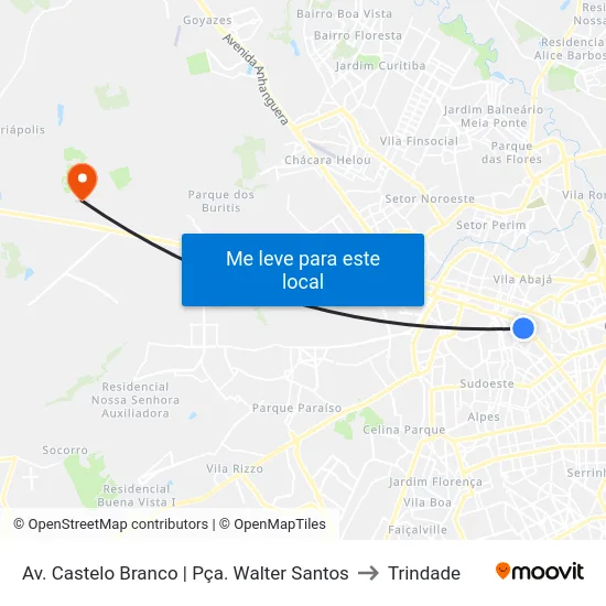 Av. Castelo Branco | Pça. Walter Santos to Trindade map