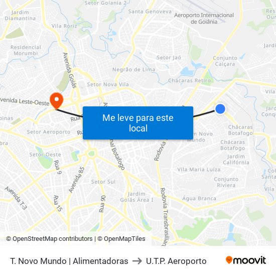 T. Novo Mundo | Alimentadoras to U.T.P. Aeroporto map