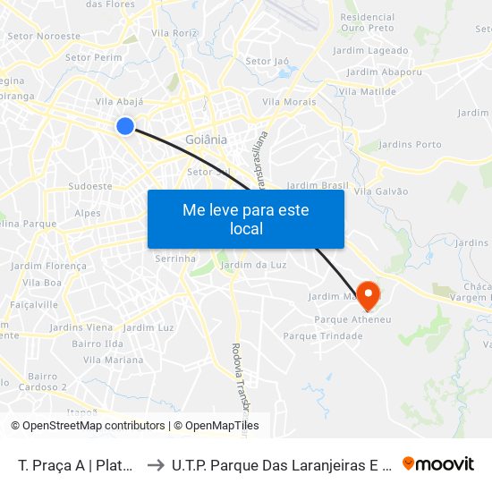 T. Praça A | Plataforma C to U.T.P. Parque Das Laranjeiras E Jardim Da Luz map