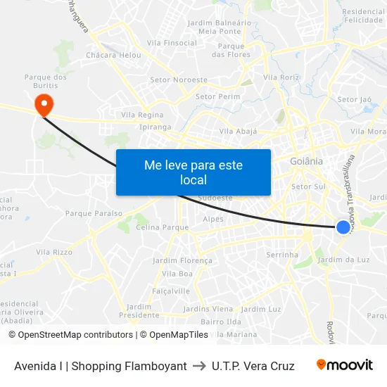 Avenida I | Shopping Flamboyant to U.T.P. Vera Cruz map