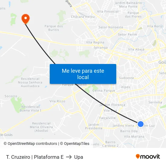 T. Cruzeiro | Plataforma E to Upa map