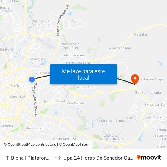 T. Bíblia | Plataforma C to Upa 24 Horas De Senador Canedo map