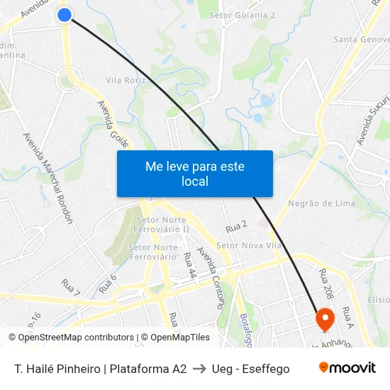 T. Hailé Pinheiro | Plataforma A2 to Ueg - Eseffego map
