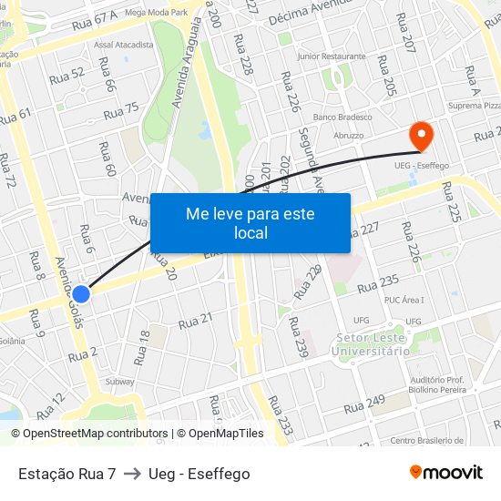 Estação Rua 7 to Ueg - Eseffego map