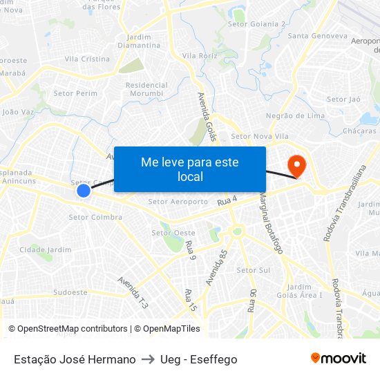 Estação José Hermano to Ueg - Eseffego map
