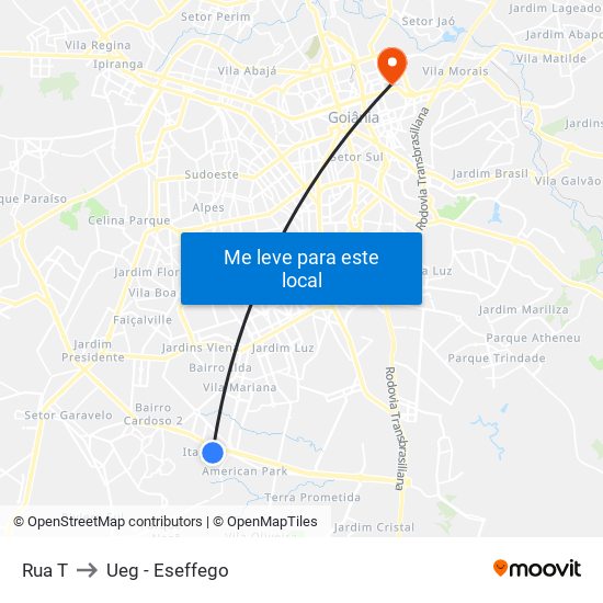 Rua T to Ueg - Eseffego map