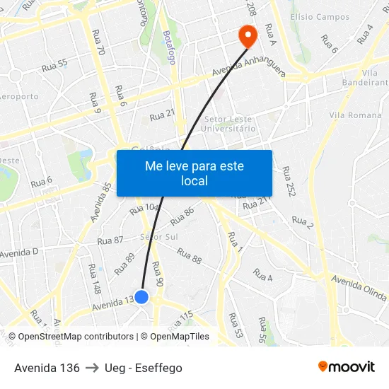 Avenida 136 to Ueg - Eseffego map