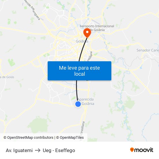 Av. Iguatemi to Ueg - Eseffego map