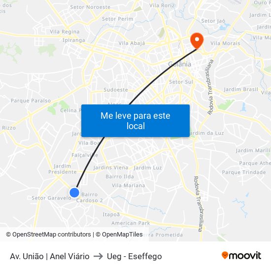 Av. União | Anel Viário to Ueg - Eseffego map