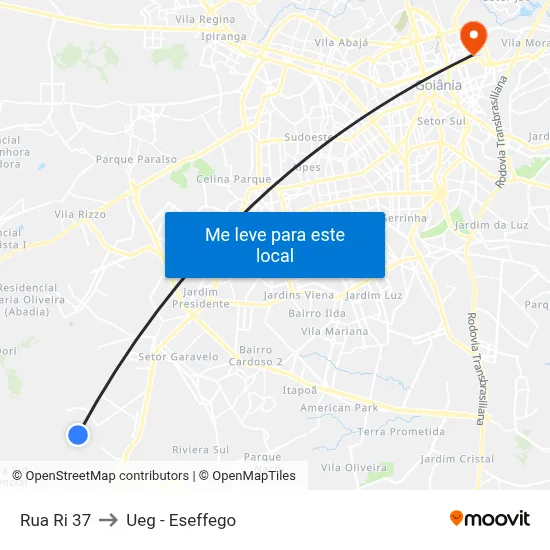 Rua Ri 37 to Ueg - Eseffego map