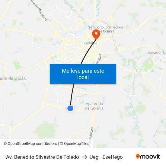 Av. Benedito Silvestre De Toledo to Ueg - Eseffego map
