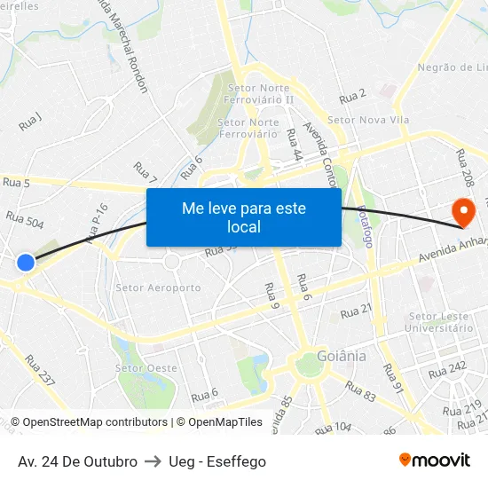 Av. 24 De Outubro to Ueg - Eseffego map