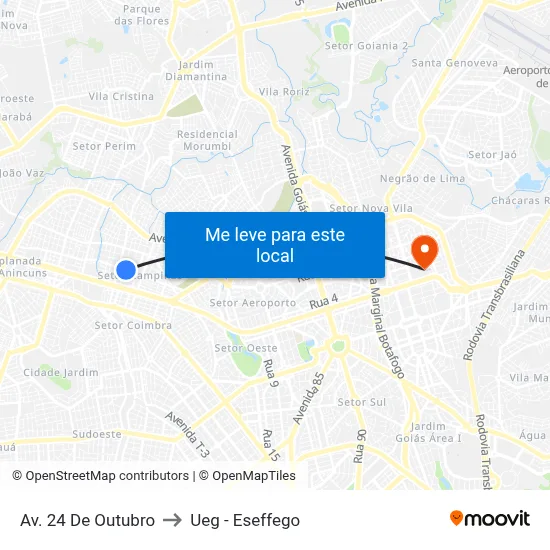 Av. 24 De Outubro to Ueg - Eseffego map