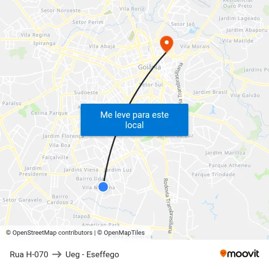 Rua H-070 to Ueg - Eseffego map