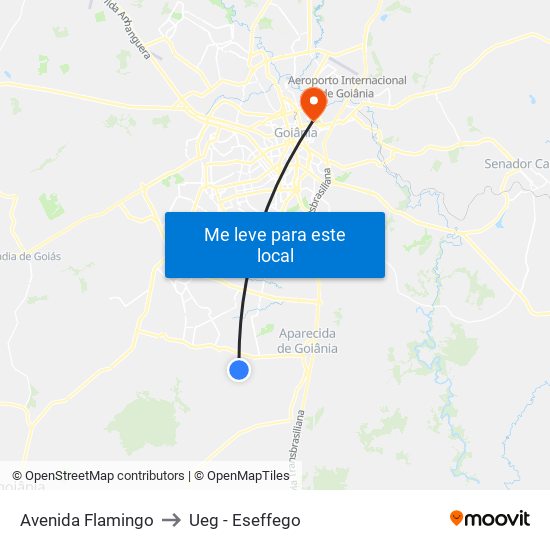 Avenida Flamingo to Ueg - Eseffego map