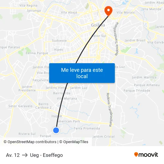 Av. 12 to Ueg - Eseffego map