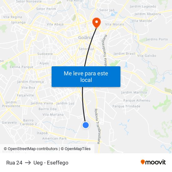 Rua 24 to Ueg - Eseffego map