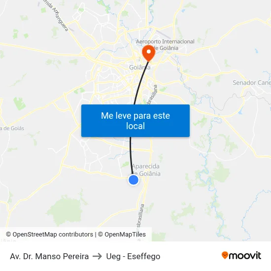 Av. Dr. Manso Pereira to Ueg - Eseffego map