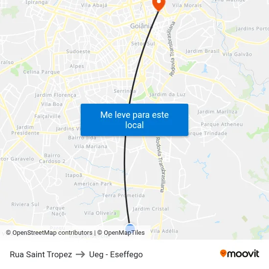 Rua Saint Tropez to Ueg - Eseffego map