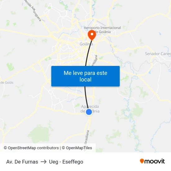 Av. De Furnas to Ueg - Eseffego map