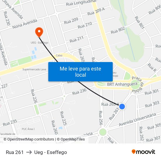 Rua 261 to Ueg - Eseffego map