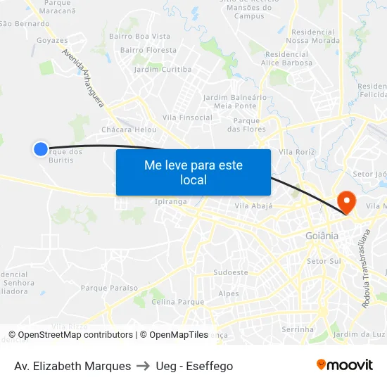 Av. Elizabeth Marques to Ueg - Eseffego map