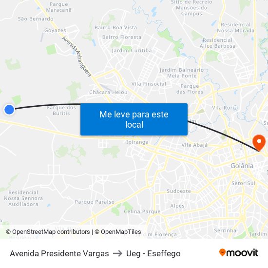 Avenida Presidente Vargas to Ueg - Eseffego map