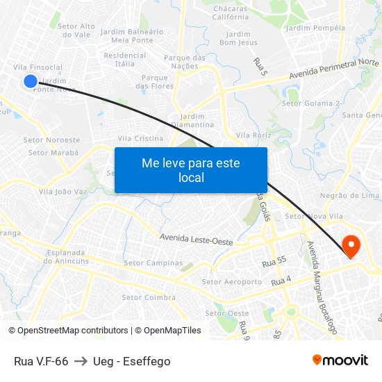 Rua V.F-66 to Ueg - Eseffego map