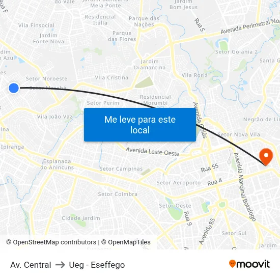 Av. Central to Ueg - Eseffego map