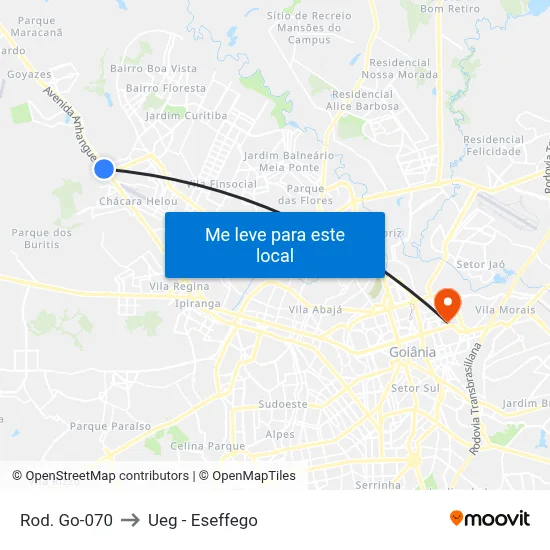 Rod. Go-070 to Ueg - Eseffego map