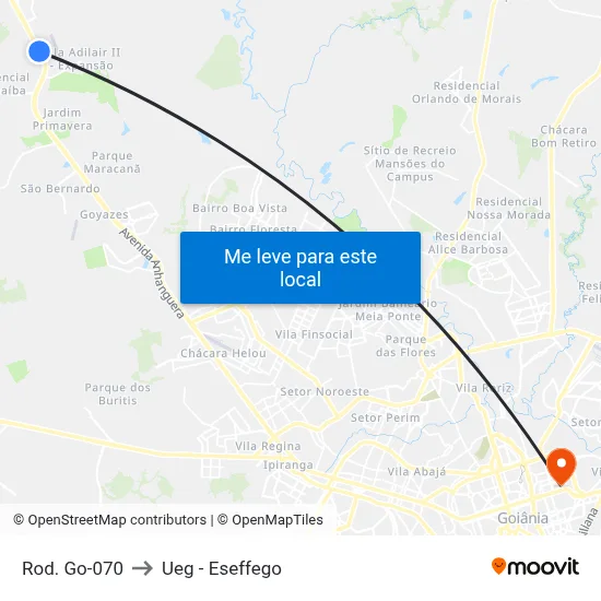 Rod. Go-070 to Ueg - Eseffego map